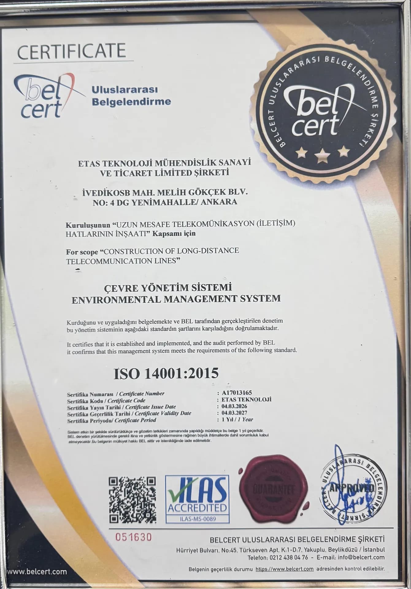 ÇEVRE YÖNETİM SİSTEMİ