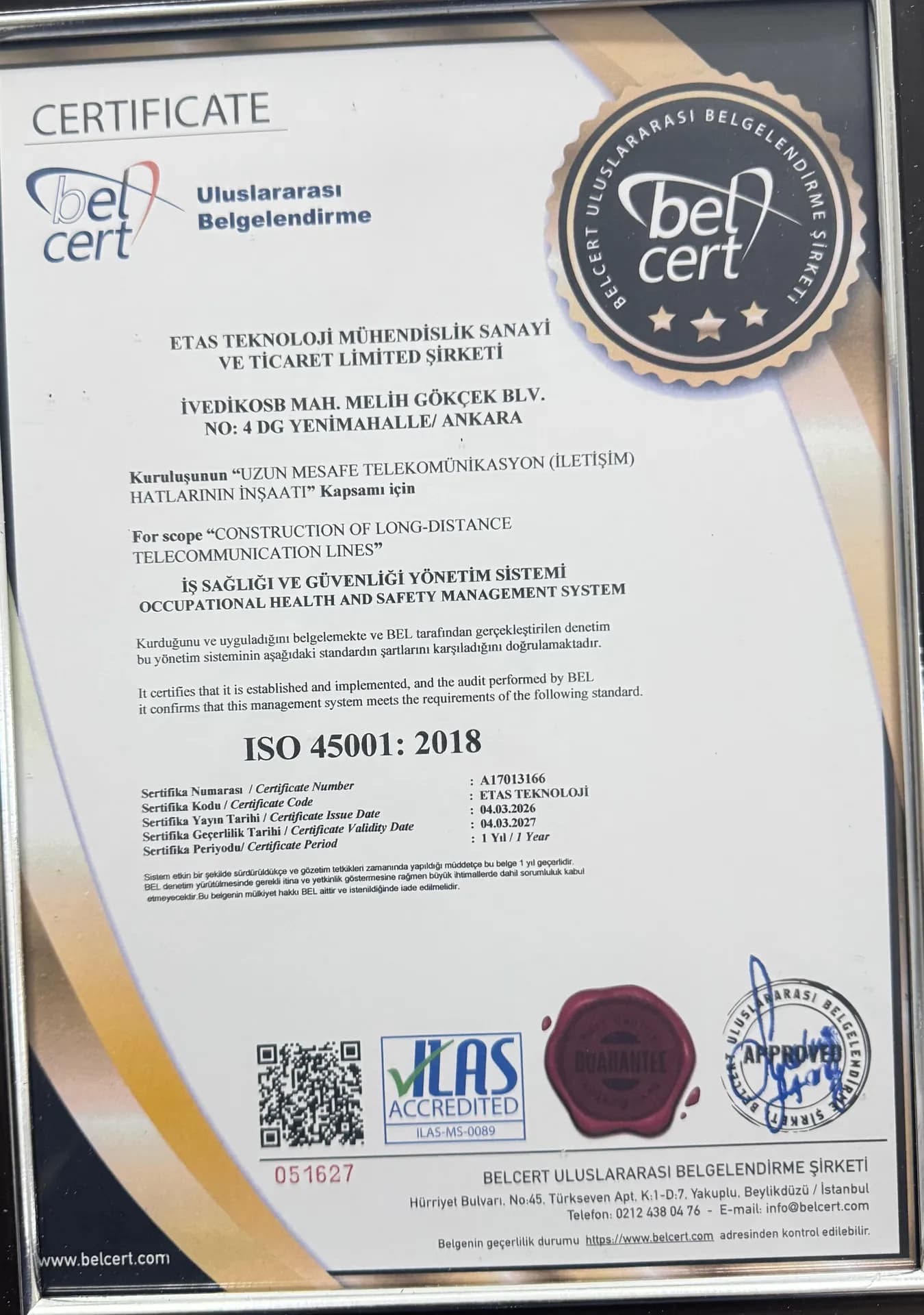 İŞ SAĞLIĞI VE GÜVENLİĞİ YÖNETİM SİSTEMİ